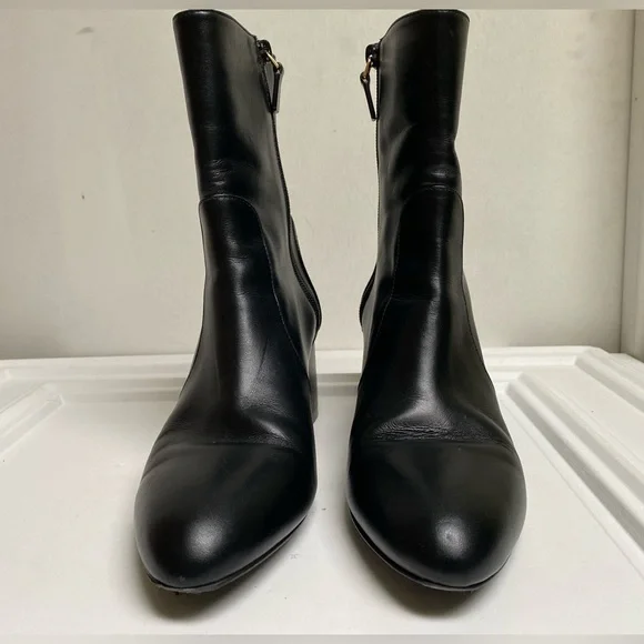 Stuart Weitzman Flareblock 60 Zip Bootie Heel Walnut Brown Leather Boot Size 7b - Picture 6 of 11